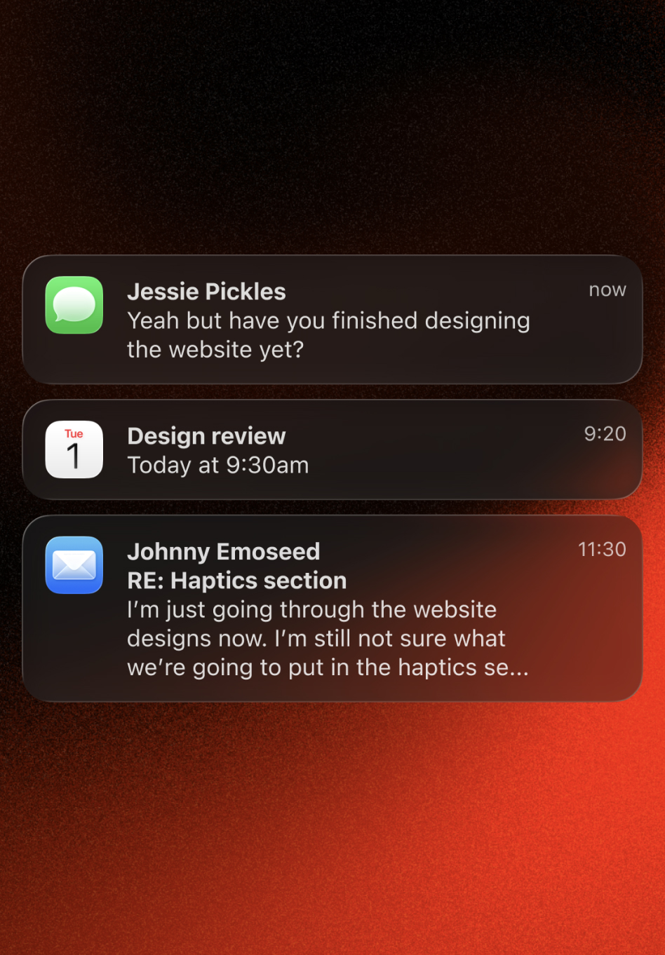 Real-time haptic notifications
